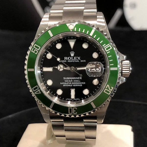 Rolex Submariner Date 16610LV Kermit NOS 2005 Full Stickers
